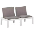 vidaXL Garden Lounge Set White Plastic Medium Seats Many
