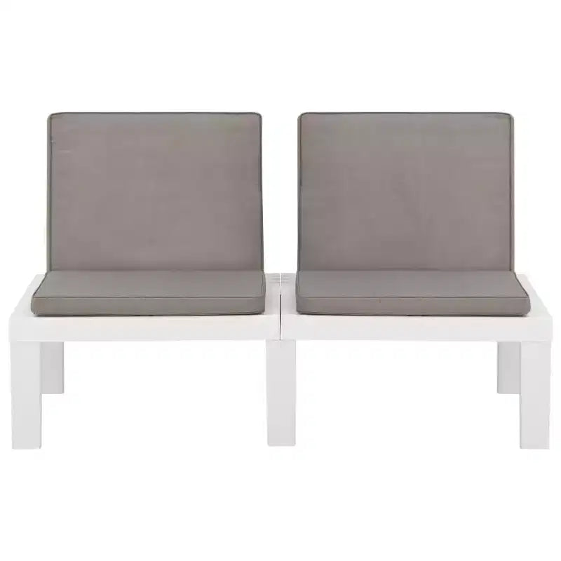 vidaXL Garden Lounge Set White Plastic Medium Seats Many