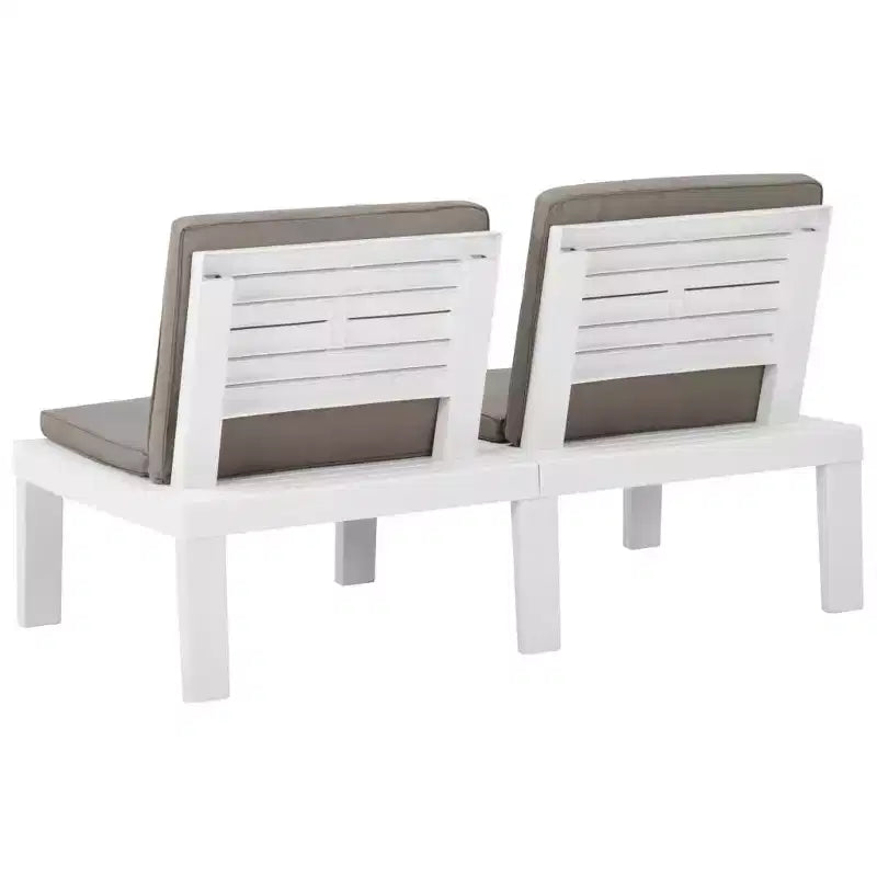 vidaXL Garden Lounge Set White Plastic Medium Seats Many