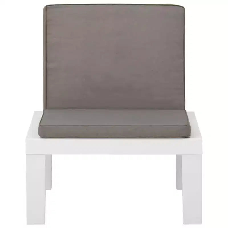 vidaXL Garden Lounge Set White Plastic Medium Seats Many