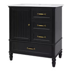 30 Small Bathroom Vanity Sink Combo with Storage , Wood Bathroom Floor Cabinet with Drawers and Door