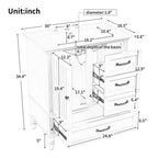 30 Small Bathroom Vanity Sink Combo with Storage , Wood Bathroom Floor Cabinet with Drawers and Door