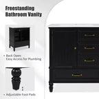 30 Small Bathroom Vanity Sink Combo with Storage , Wood Bathroom Floor Cabinet with Drawers and Door