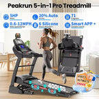 5HP Folding Treadmill w/ 20% Auto Incline for Home w/ 400LB Capacity, Walking Jogging Treadmill w/ Smart APP Control, 71 Programs, 12MPH Treadmill