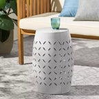 Table d'appoint cylindrique industrielle Zeus & Ruta 12 avec découpe incurvée pour l'intérieur et l'extérieur