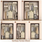 Besiost 4FT Closet Organizer System with Fabric Drawers, Small Wardrobe with Hanging Rods