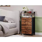 Drawer Cabinet with 4 Drawers, Equipped with a Wooden Tabletop and Dressing Table, Suitable for Bedrooms and Kitchens, 41x29x83.5 cm