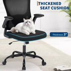 Fauteuil de bureau ergonomique haut de gamme en maille grise - Hauteur réglable, accoudoirs relevables et support lombaire - Siège pivotant confortable pour la maison, le jeu et le travail