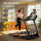 Tapis de course pour la maison, tapis roulant 5,1 CV avec inclinaison de 20 %, tapis de course avec capacité de poids de 180 kg, tapis roulant 19 km/h avec 64 programmes prédéfinis, maison, bureau et salle de sport