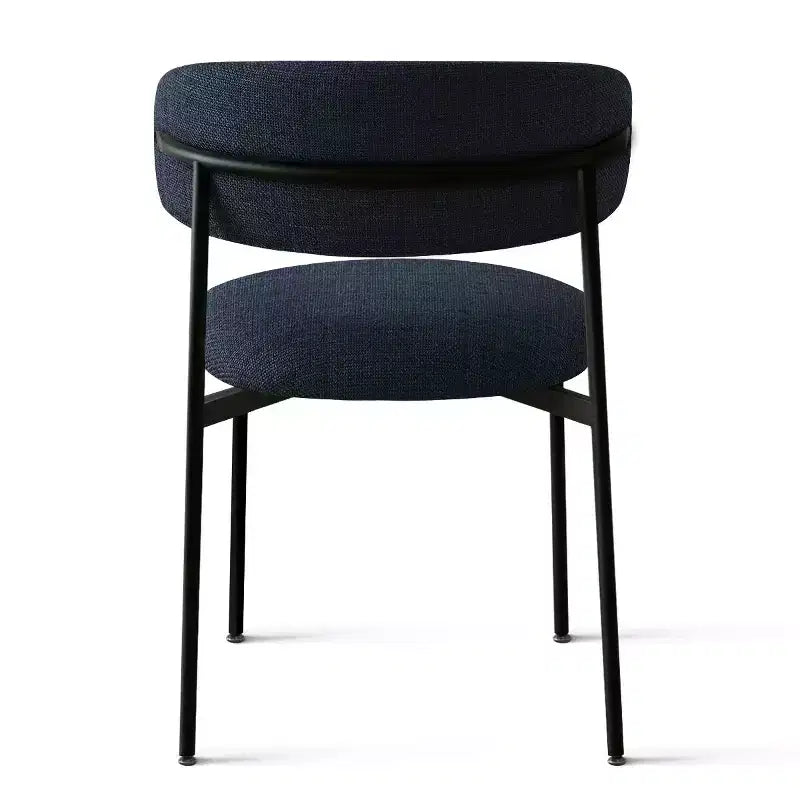 Upholstered Dining Chairs Set of 2, Modern Kitchen Side Chairs with Open Back, Soft Fabric Seat & Black Metal Legs - Panipeachy