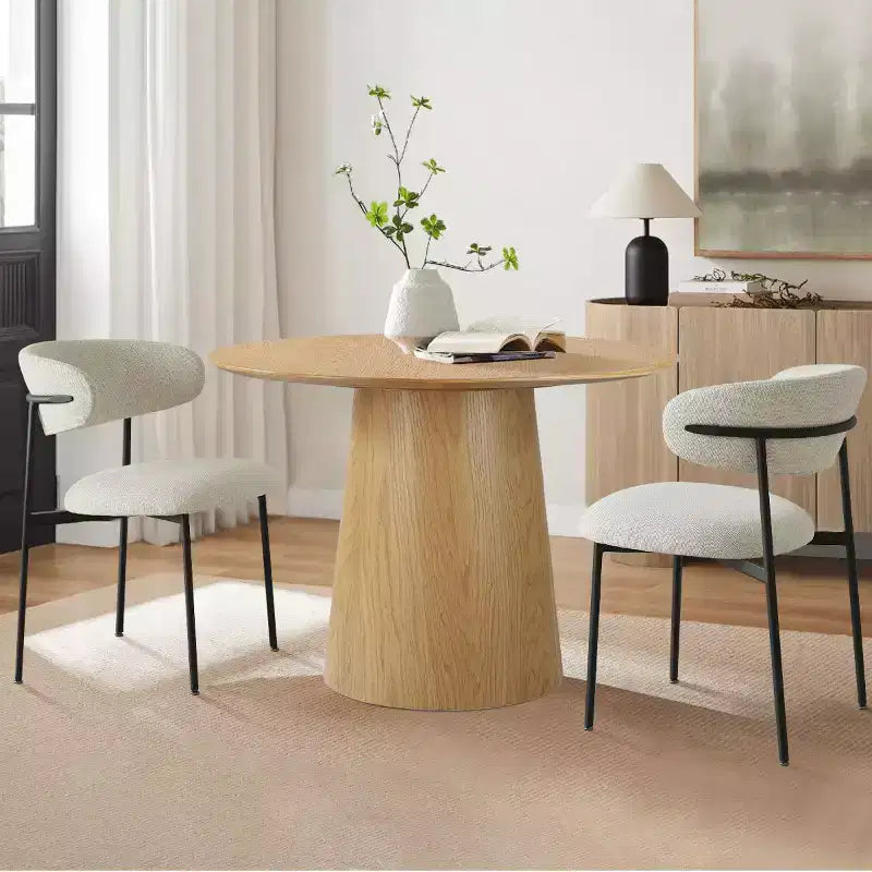 Upholstered Dining Chairs Set of 2, Modern Kitchen Side Chairs with Open Back, Soft Fabric Seat & Black Metal Legs - Panipeachy