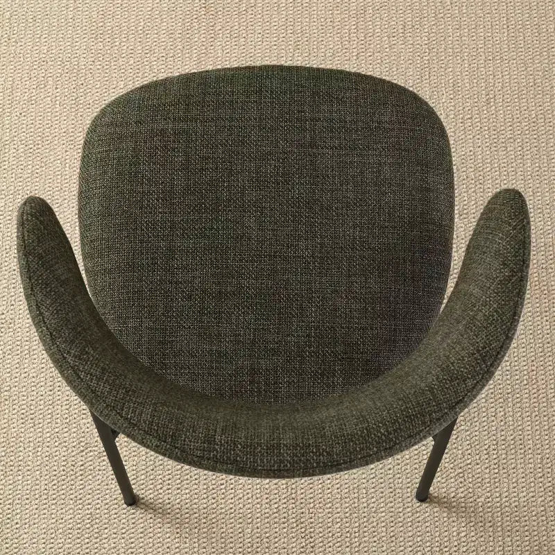 Upholstered Dining Chairs Set of 2, Modern Kitchen Side Chairs with Open Back, Soft Fabric Seat & Black Metal Legs - Panipeachy