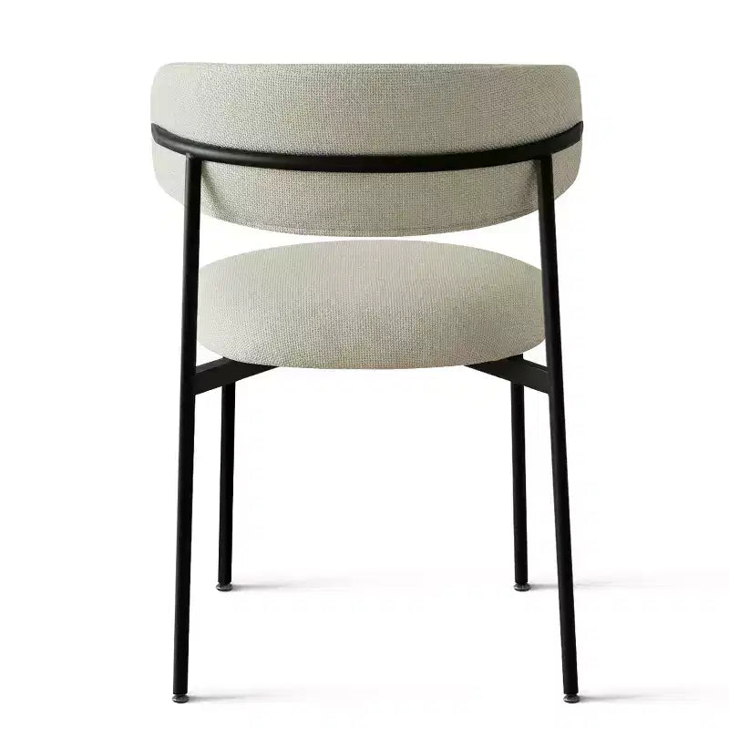 Upholstered Dining Chairs Set of 2, Modern Kitchen Side Chairs with Open Back, Soft Fabric Seat & Black Metal Legs - Panipeachy