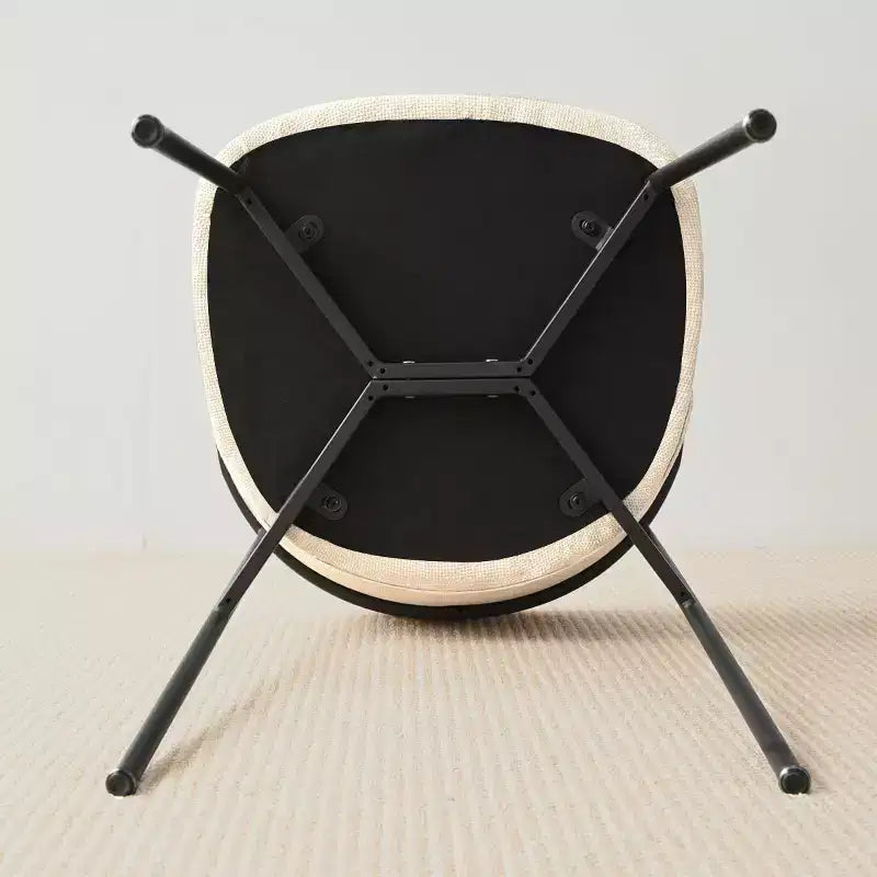Upholstered Dining Chairs Set of 2, Modern Kitchen Side Chairs with Open Back, Soft Fabric Seat & Black Metal Legs - Panipeachy