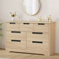 7 Drawer Dresser Modern Double Chest with Embedded Handles for Bedroom or Nursery