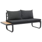 vidaXL Salon de jardin d'angle 2 places avec coussins Aluminium et WPC