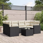 vidaXL Salon de jardin noir en résine tressée Grand salon de jardin