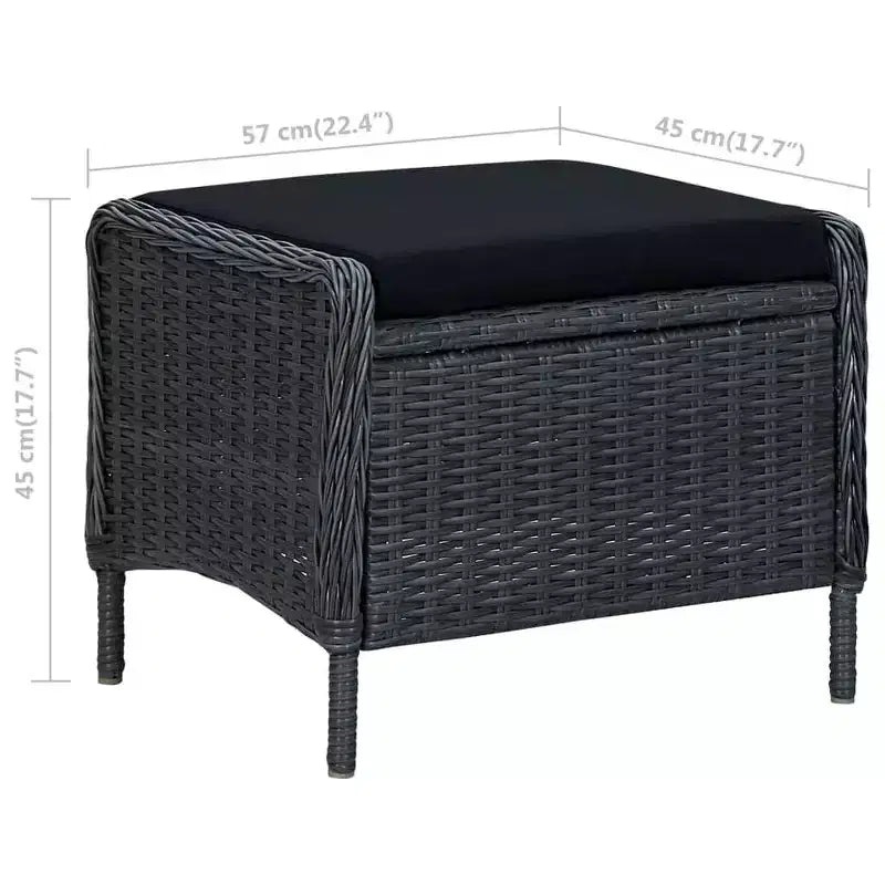 vidaXL 9 Piece Patio Dining Set Dark Gray