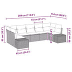 vidaXL Garden Sofa Set 7 pcs Black and Turquoise Poly rattan