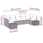 vidaXL Garden Sofa Set 7 pcs Black and Turquoise Poly rattan