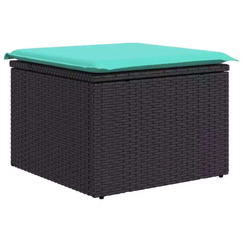 vidaXL Garden Sofa Set 8 pcs Black and turquoise 319 x 209 x 85 cm - Black and turquoise without table