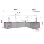 vidaXL Garden Sofa Set with Cushion 4 pcs Black and Turquoise