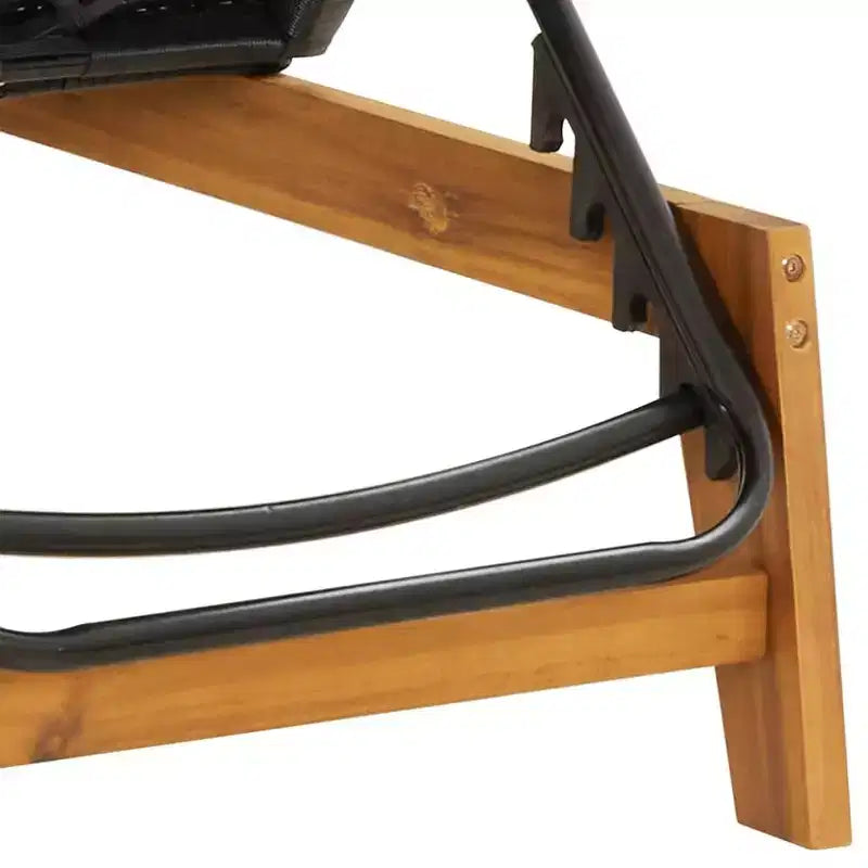 vidaXL Bain de soleil Noir et marron résine tressée 200 cm de long