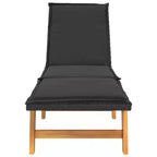 vidaXL Bain de soleil Noir et marron résine tressée 200 cm de long