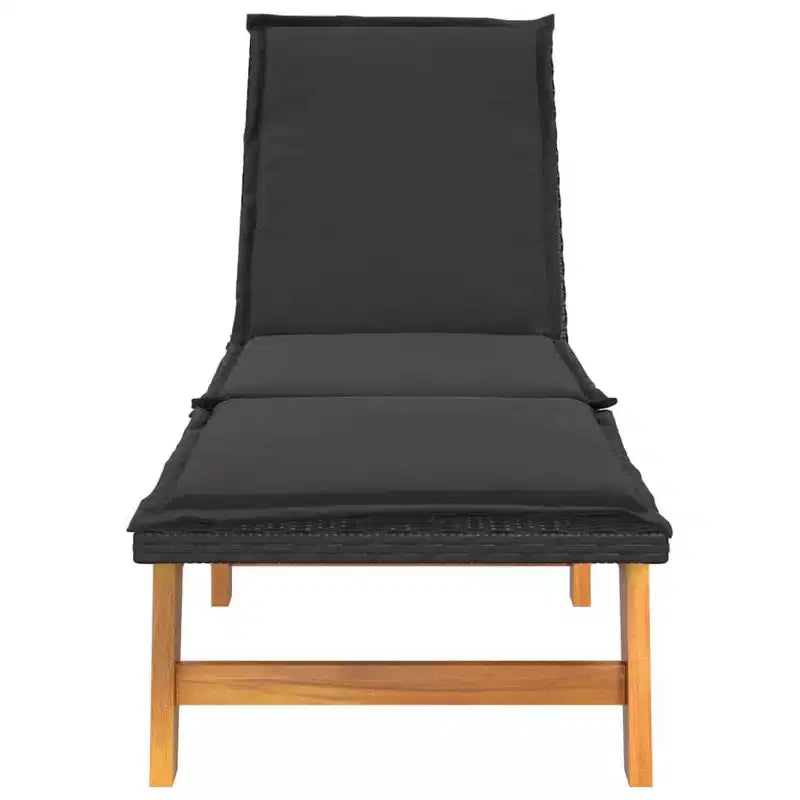 vidaXL Bain de soleil Noir et marron résine tressée 200 cm de long