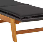 vidaXL Bain de soleil Noir et marron résine tressée 200 cm de long