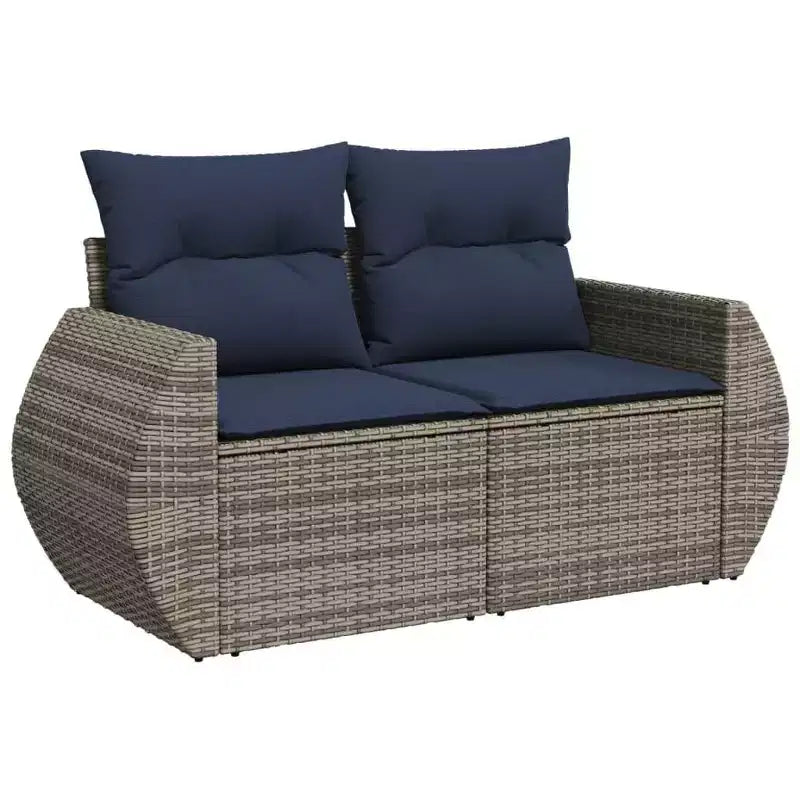 vidaXL Ensemble de canapés de jardin 8 pcs avec coussins résine tressée marron - Marron et crème