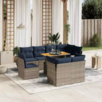 vidaXL Patio Sofa Set with Cushions Poly Rattan