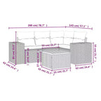 vidaXL Patio Sofa Set with Cushions Outdoor Furniture 5 Piece Poly Rattan