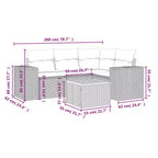 vidaXL Patio Sofa Set with Cushions Outdoor Furniture 5 Piece Poly Rattan