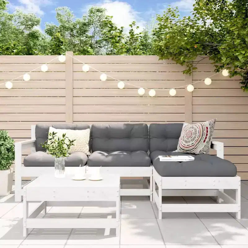 vidaXL Garden Lounge Set Natural Solid Pine Wood and Engineered Wood Medium