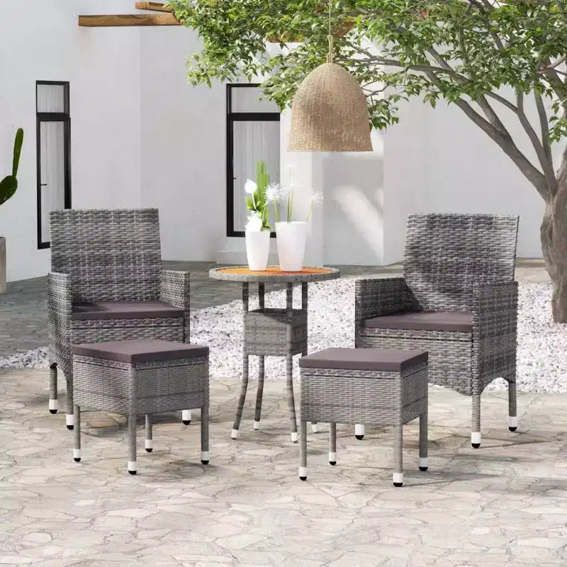 vidaXL Garden Lounge Set Black, Cream White