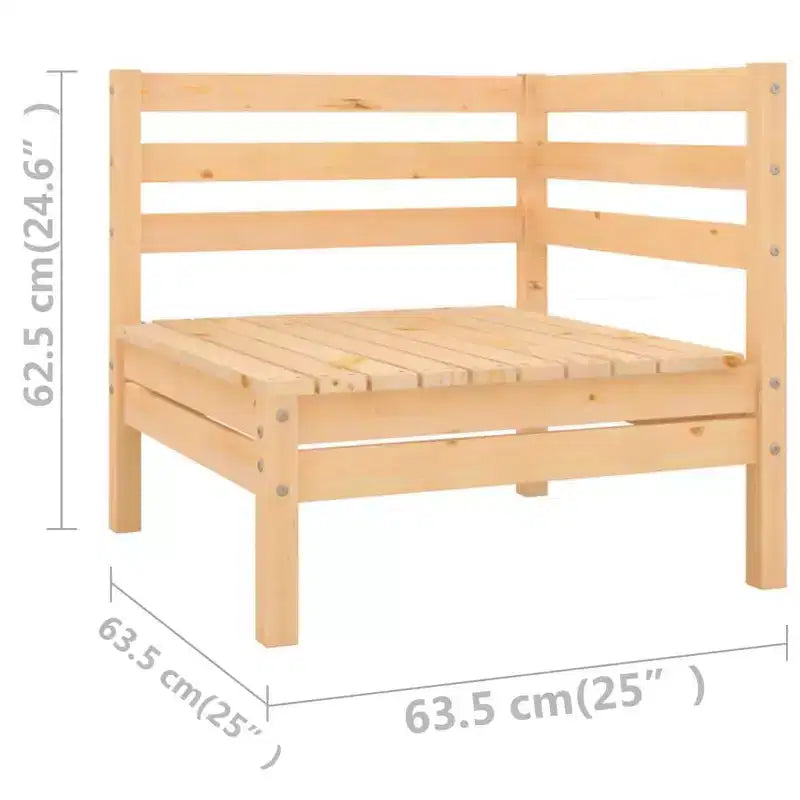 vidaXL Patio Furniture Set 6 Piece Garden Sectional Sofa Set Solid Wood Pine