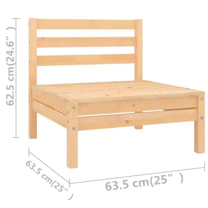 vidaXL Patio Furniture Set 6 Piece Garden Sectional Sofa Set Solid Wood Pine