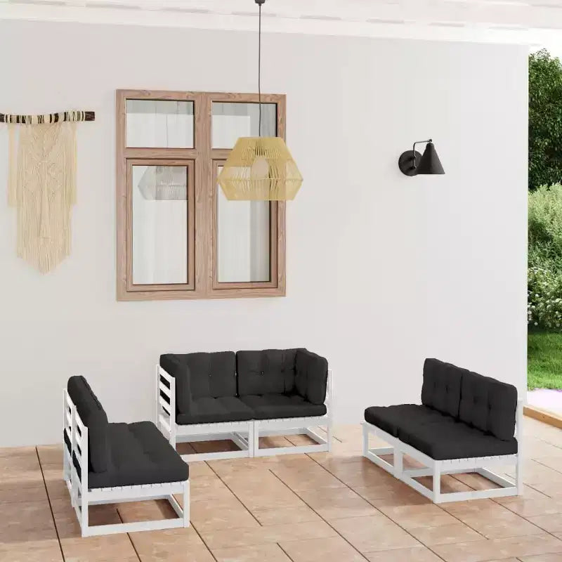 vidaXL Salon de jardin canapés d'extérieur avec coussins résine tressée gris foncé