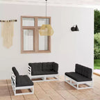 vidaXL Salon de jardin canapés d'extérieur avec coussins résine tressée gris foncé
