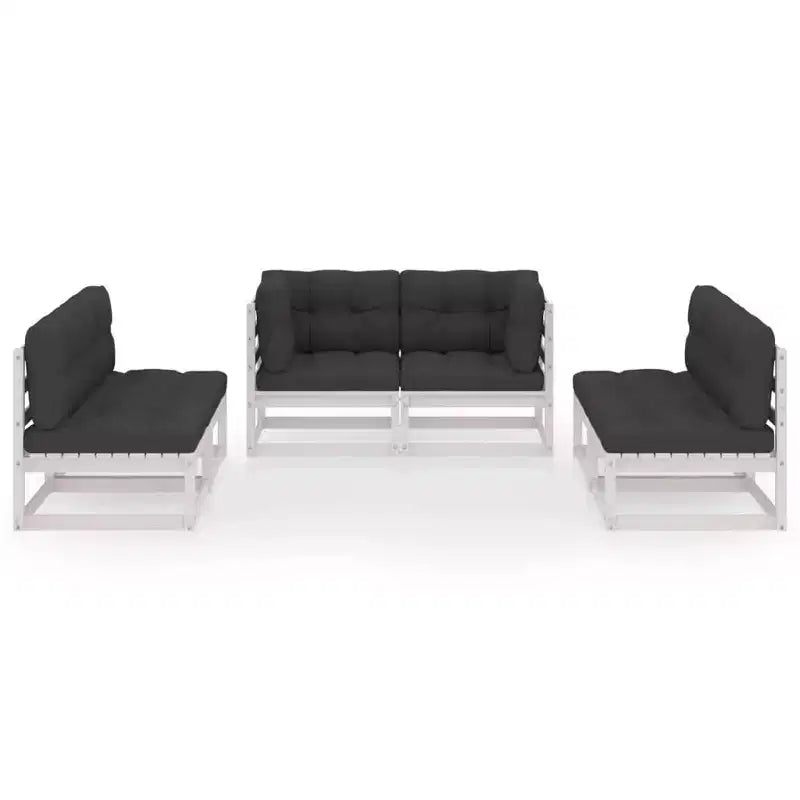 vidaXL Salon de jardin canapés d'extérieur avec coussins résine tressée gris foncé