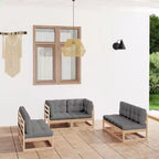 vidaXL Salon de jardin canapés d'extérieur avec coussins résine tressée gris foncé