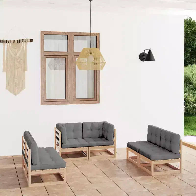 vidaXL Salon de jardin canapés d'extérieur avec coussins résine tressée gris foncé