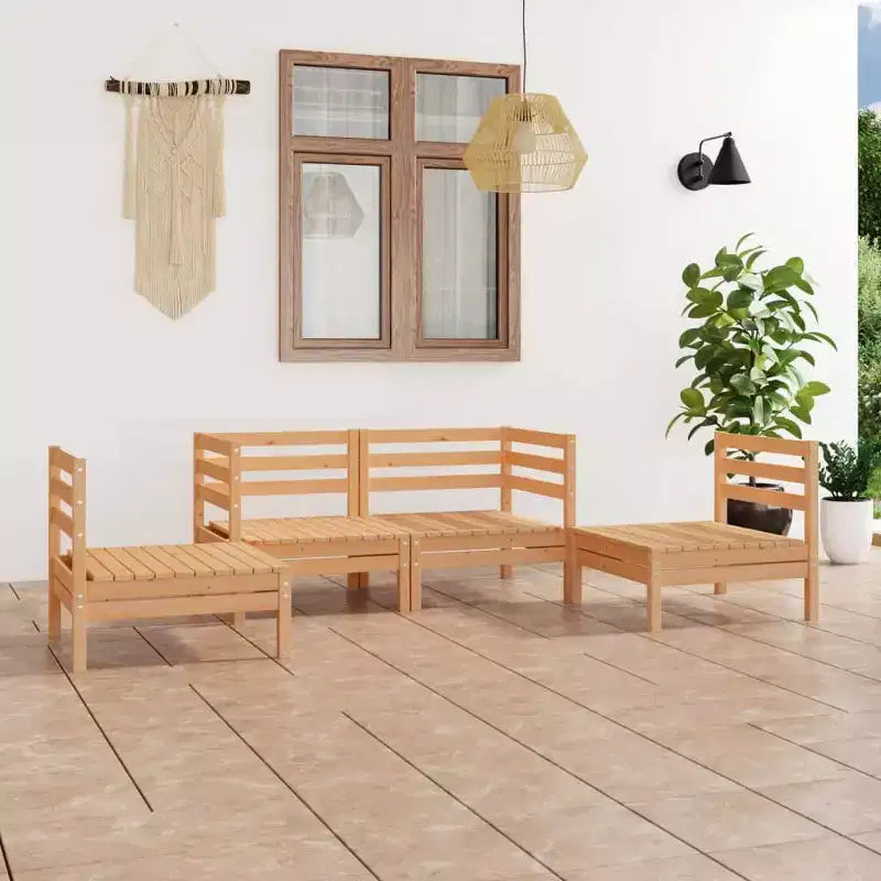 vidaXL Salon de jardin modulaire en bois de pin massif - Moyen