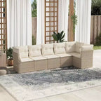 vidaXL Salon de jardin beige en résine tressée, grand, matériaux résistants aux UV
