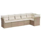 vidaXL Garden Sofa Set Beige Poly Rattan Large UV-resistant materials