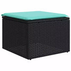 vidaXL Salon de jardin noir, bleu - Noir et bleu Avec table
