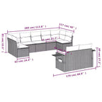 vidaXL Patio Sofa Set Black PE Rattan, Polyester, Powder-Coated Steel