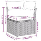 vidaXL Patio Sofa Set Black, Blue PE Rattan, Powder-Coated Steel, Polyester