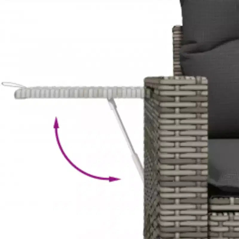 vidaXL Patio Sofa Set Black, Blue PE Rattan, Powder-Coated Steel, Polyester